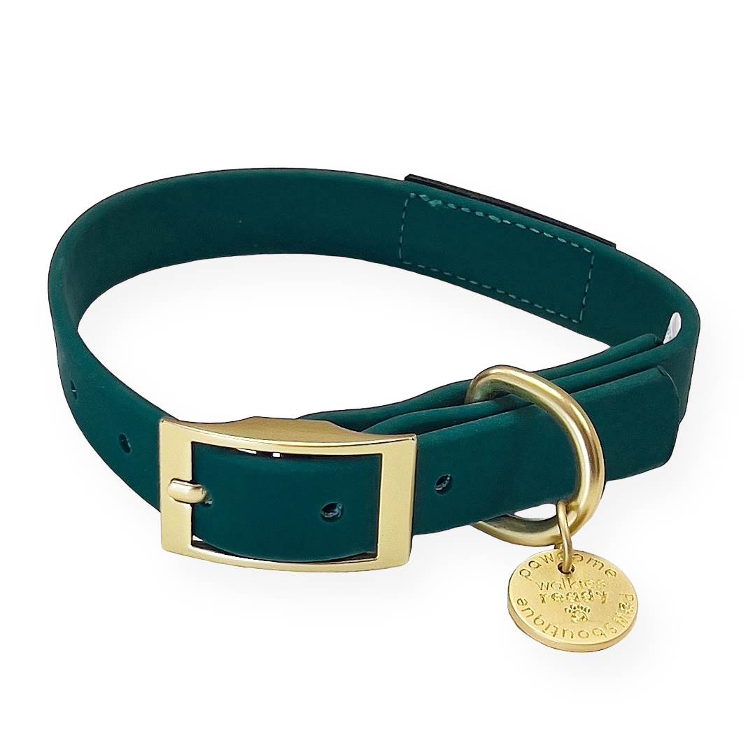 Waterproof Collar -  Jade (Gold Hardware)