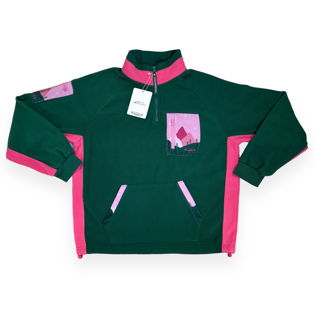 1/4 Zip Fleece - Walkies Ready® Fleece - Pink/Green