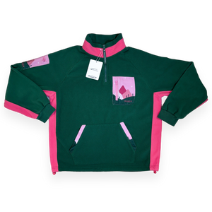 1/4 Zip Fleece - Walkies Ready® Fleece - Pink/Green