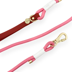 4ft Rope Lead - Red + Pink