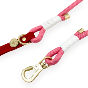 4ft Rope Lead - Red + Pink