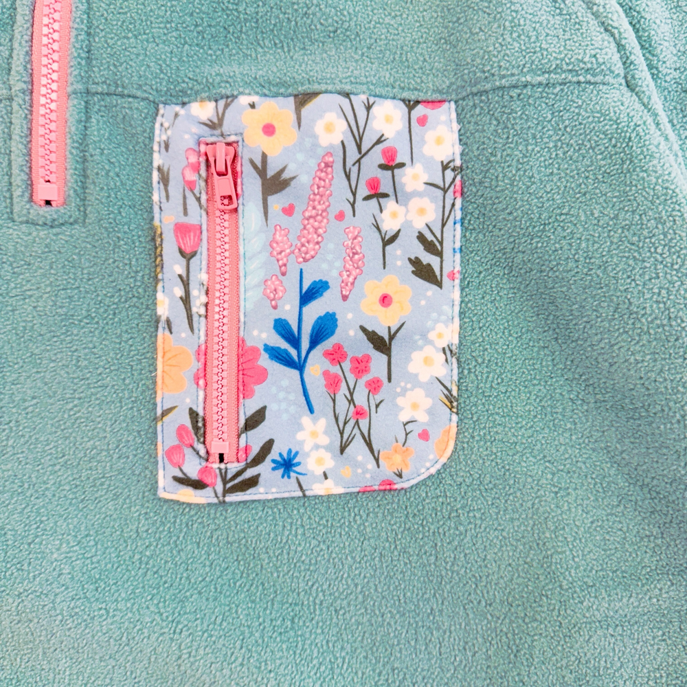 1/4 Zip Fleece - Fleece - Whimsical Wildflowers