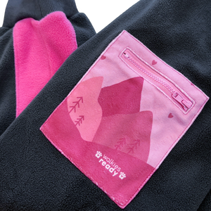 1/4 Zip Fleece - Walkies Ready® Fleece - Charcoal/Pink
