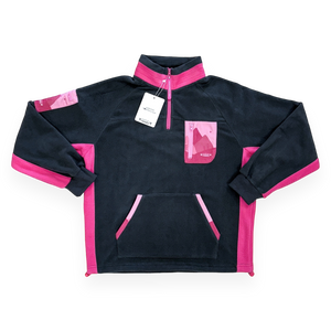 1/4 Zip Fleece - Walkies Ready® Fleece - Charcoal/Pink