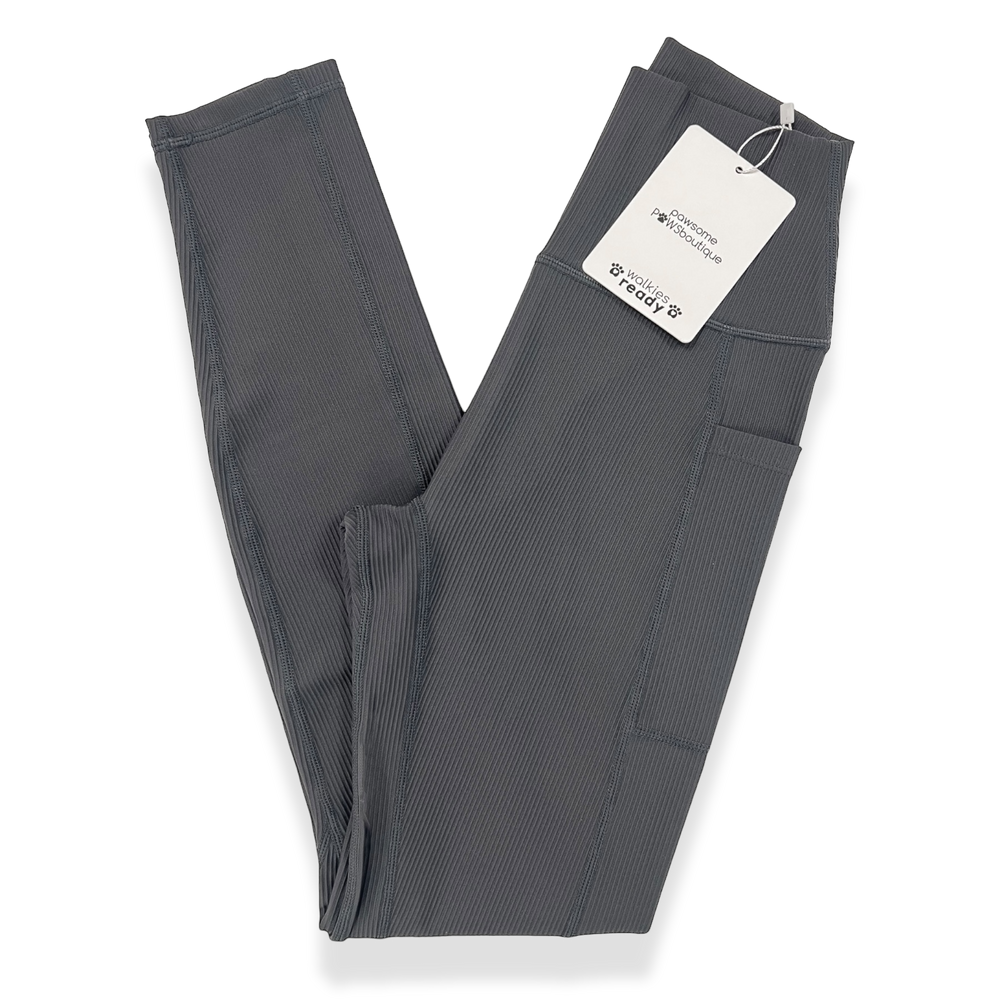 Ribbed Leggings - Charcoal