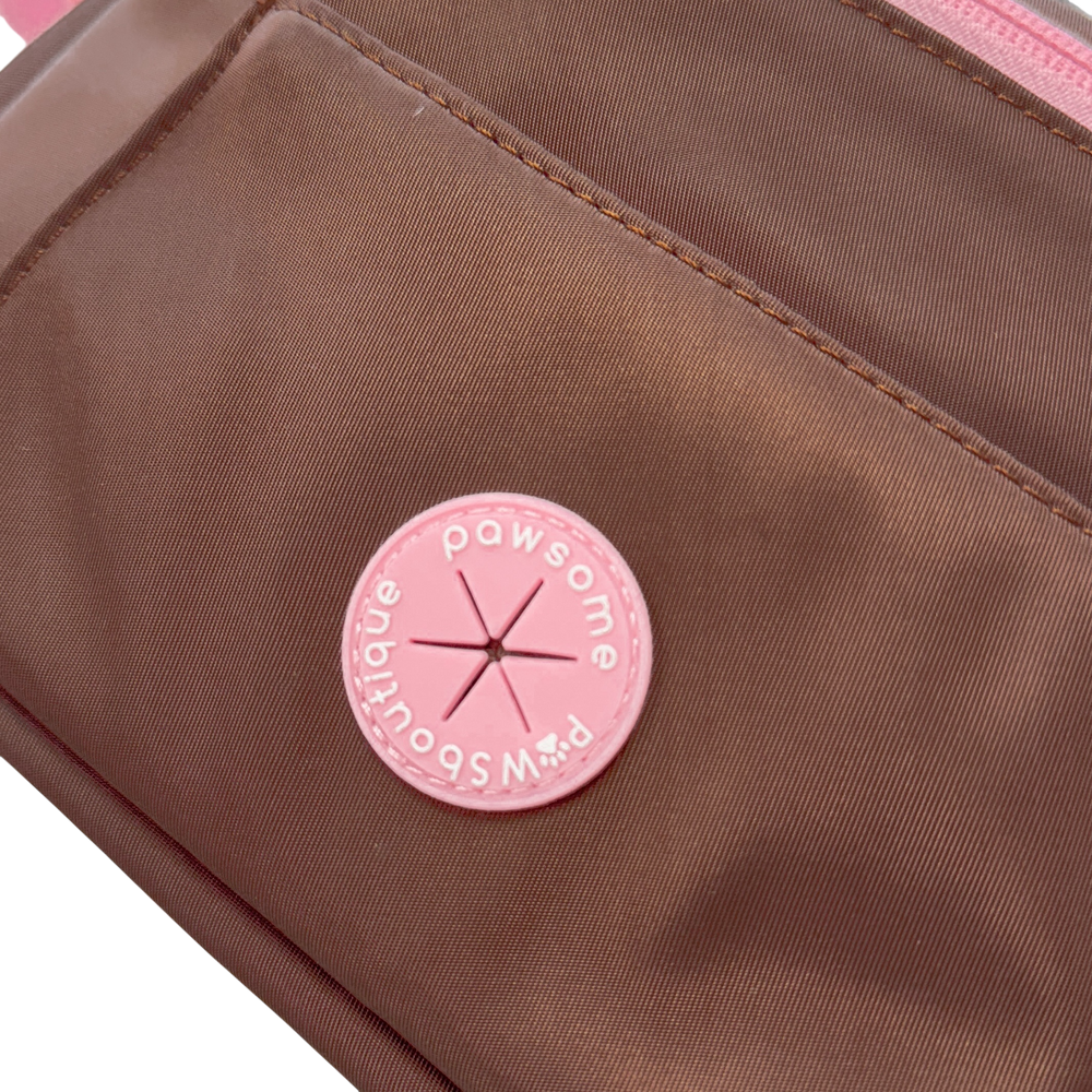All In One Bumbag - Brown + Pink