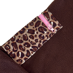 1/4 Zip Fleece  -Leopard Print