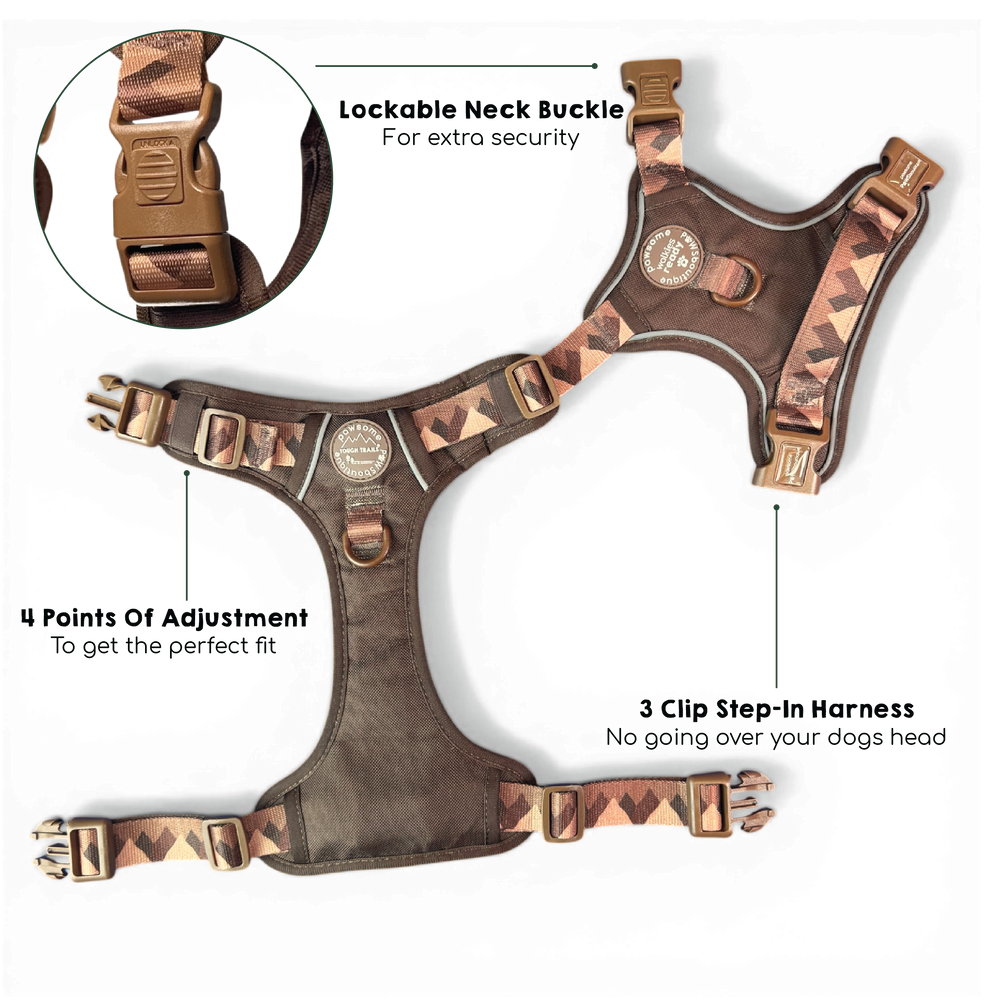 Tough Trails™ Harness - Walkies Ready® Chocolate Brown