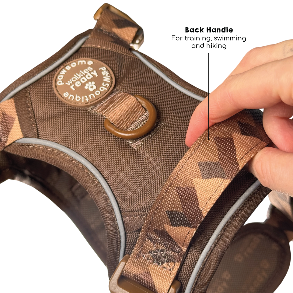 Tough Trails™ Harness - Walkies Ready® Chocolate Brown