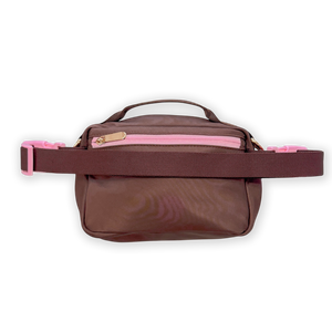 All In One Bumbag - Brown + Pink