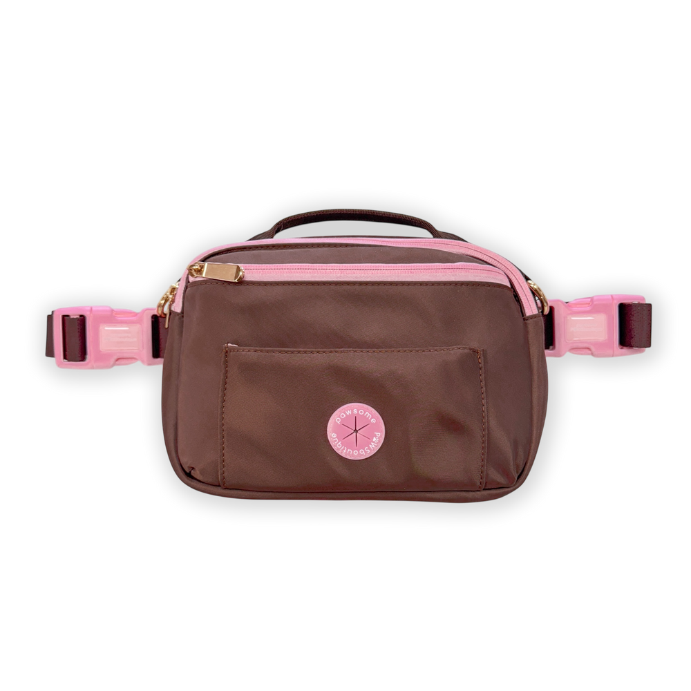 All In One Bumbag - Brown + Pink