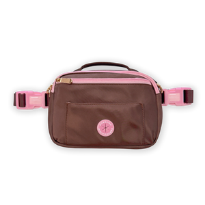 All In One Bumbag - Brown + Pink