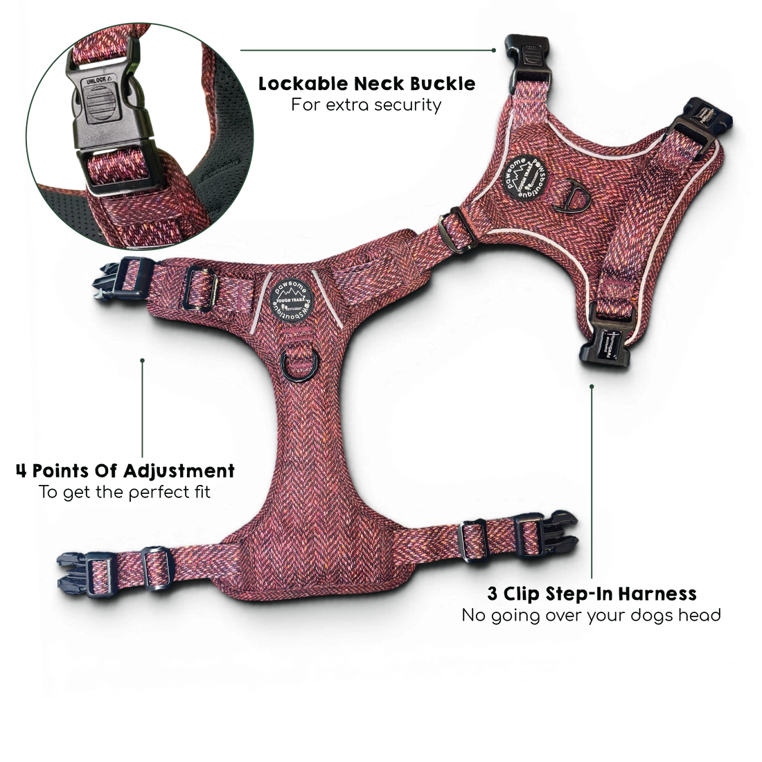 Tough Trails™ Harness - Country Burgundy