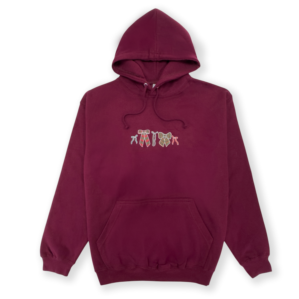 Hoodie - Bows Of Joy - Burgundy