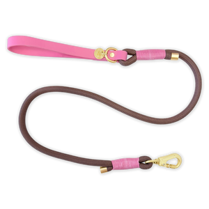4ft Rope Lead - Brown + Pink