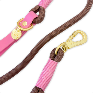 4ft Rope Lead - Brown + Pink