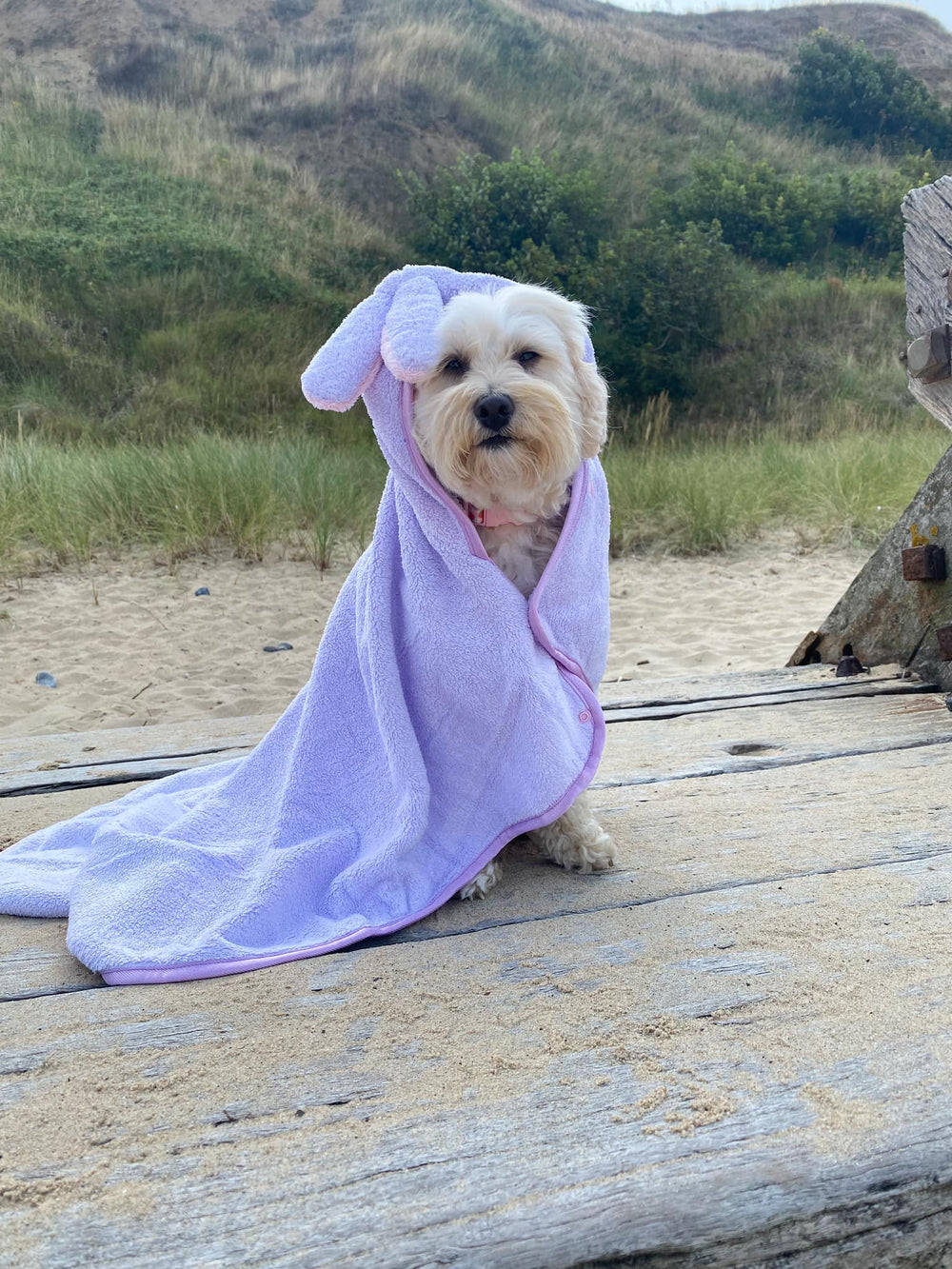 Disney© Hooded Microfibre Towel - Bambi + Friends Lilac