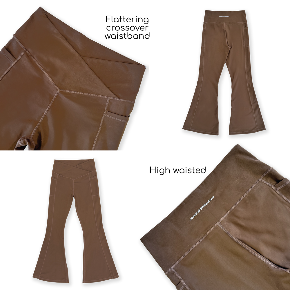 Flared Leggings - Brown