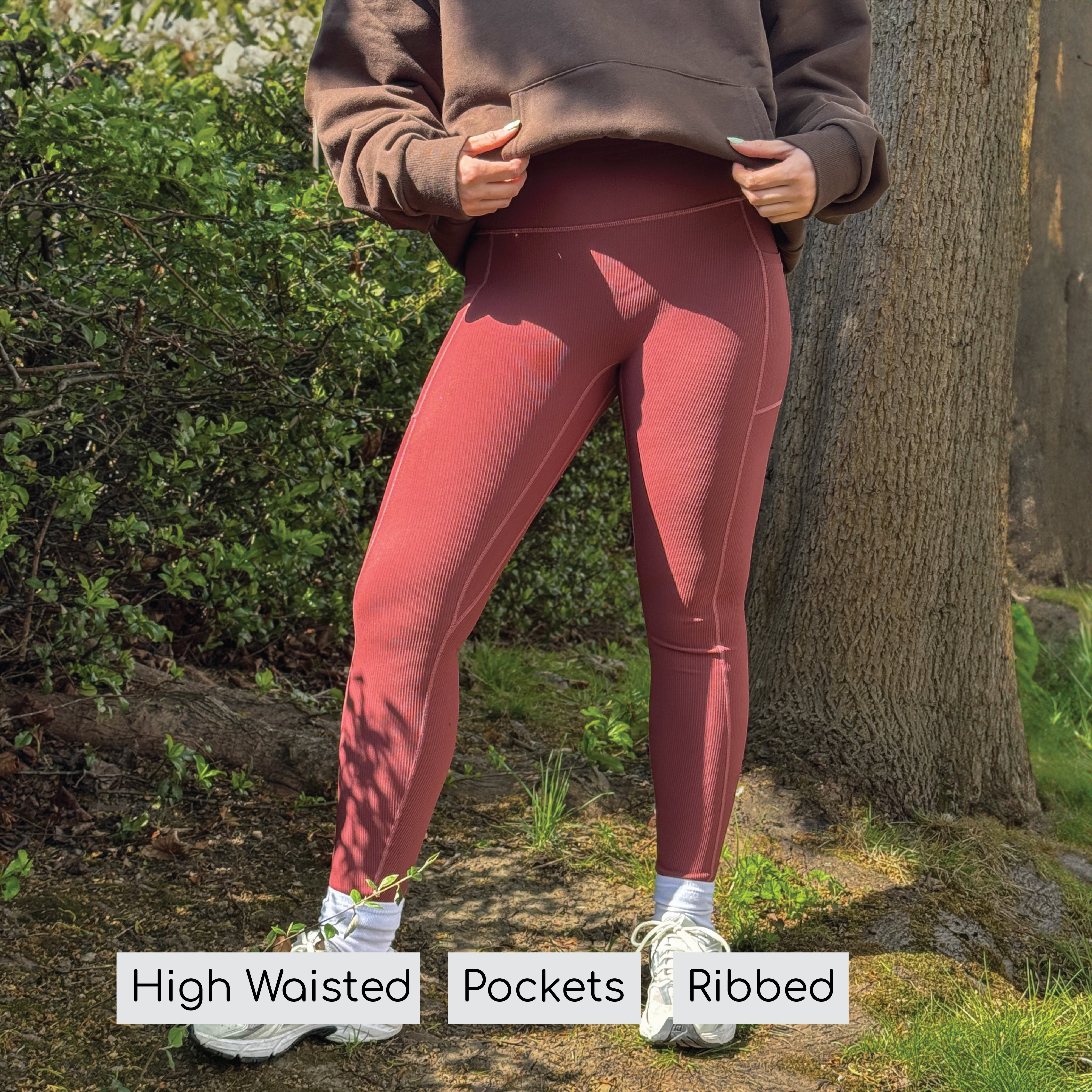 Ribbed Leggings - Mulberry