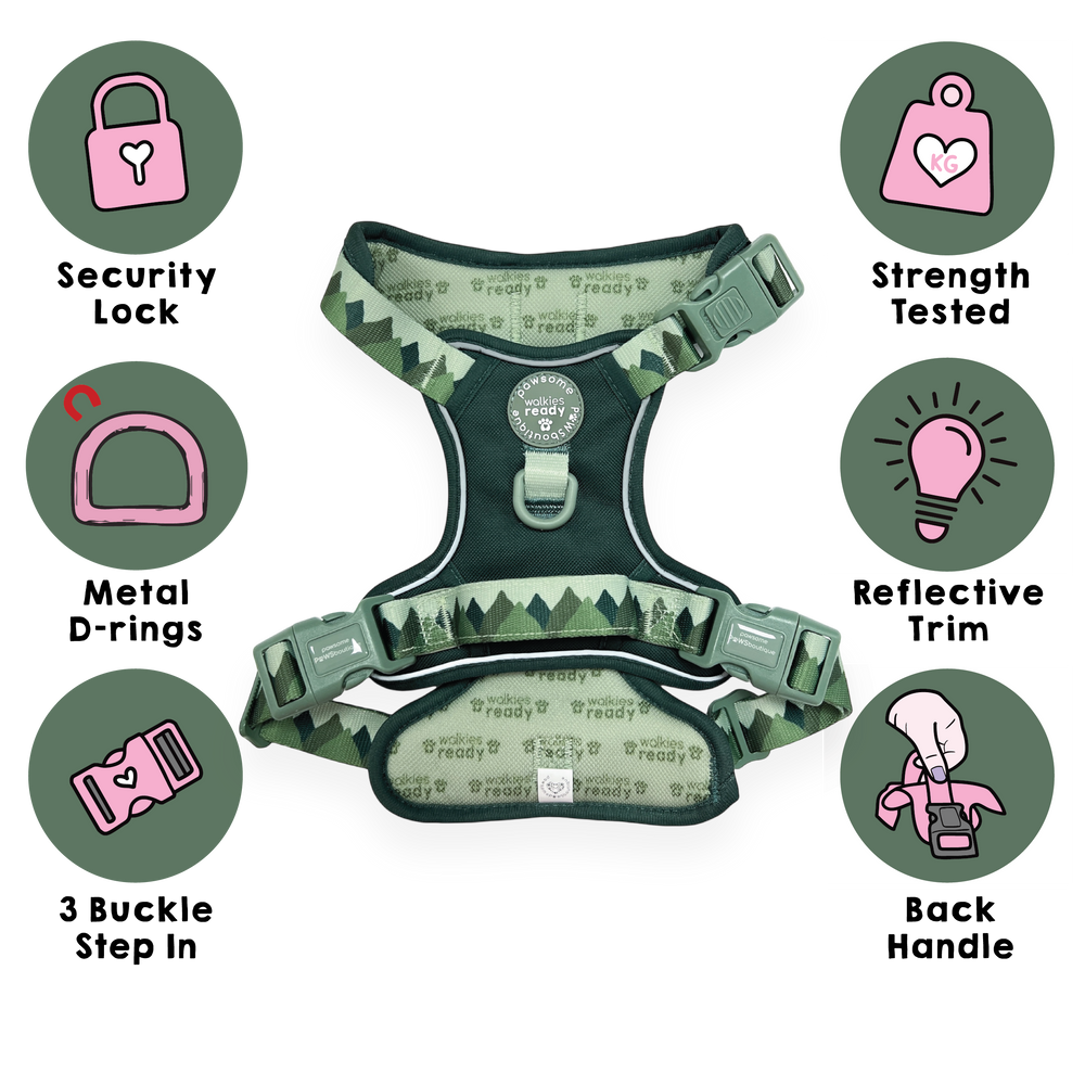 Tough Trails™ Harness - Walkies Ready® Forest Green