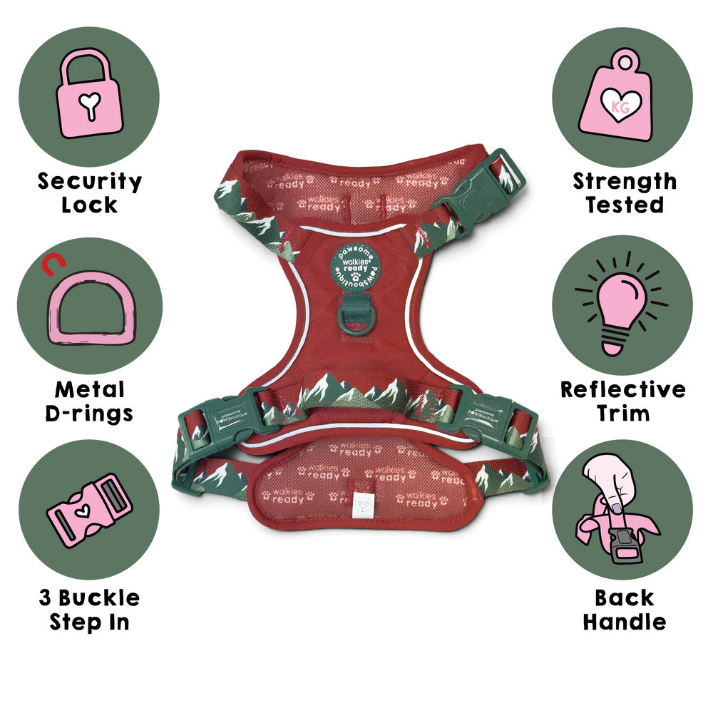 Tough Trails™ Harness - Walkies Ready® Snowy Mountains