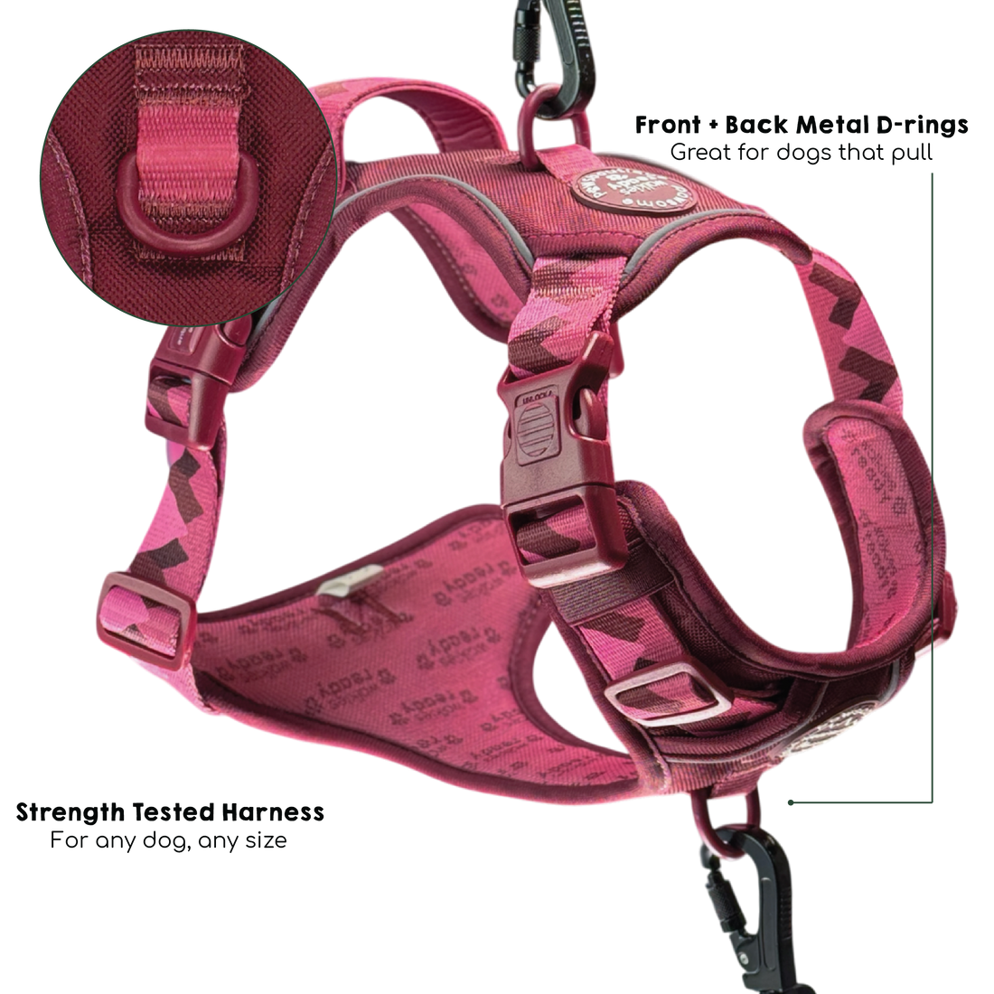 Tough Trails™ Harness - Walkies Ready® Mulberry