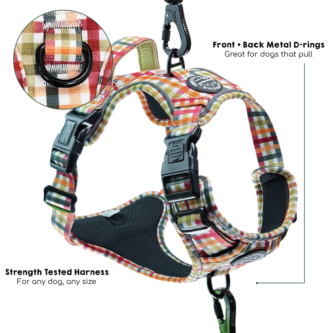 Tough Trails™ Harness - Plaid Pup