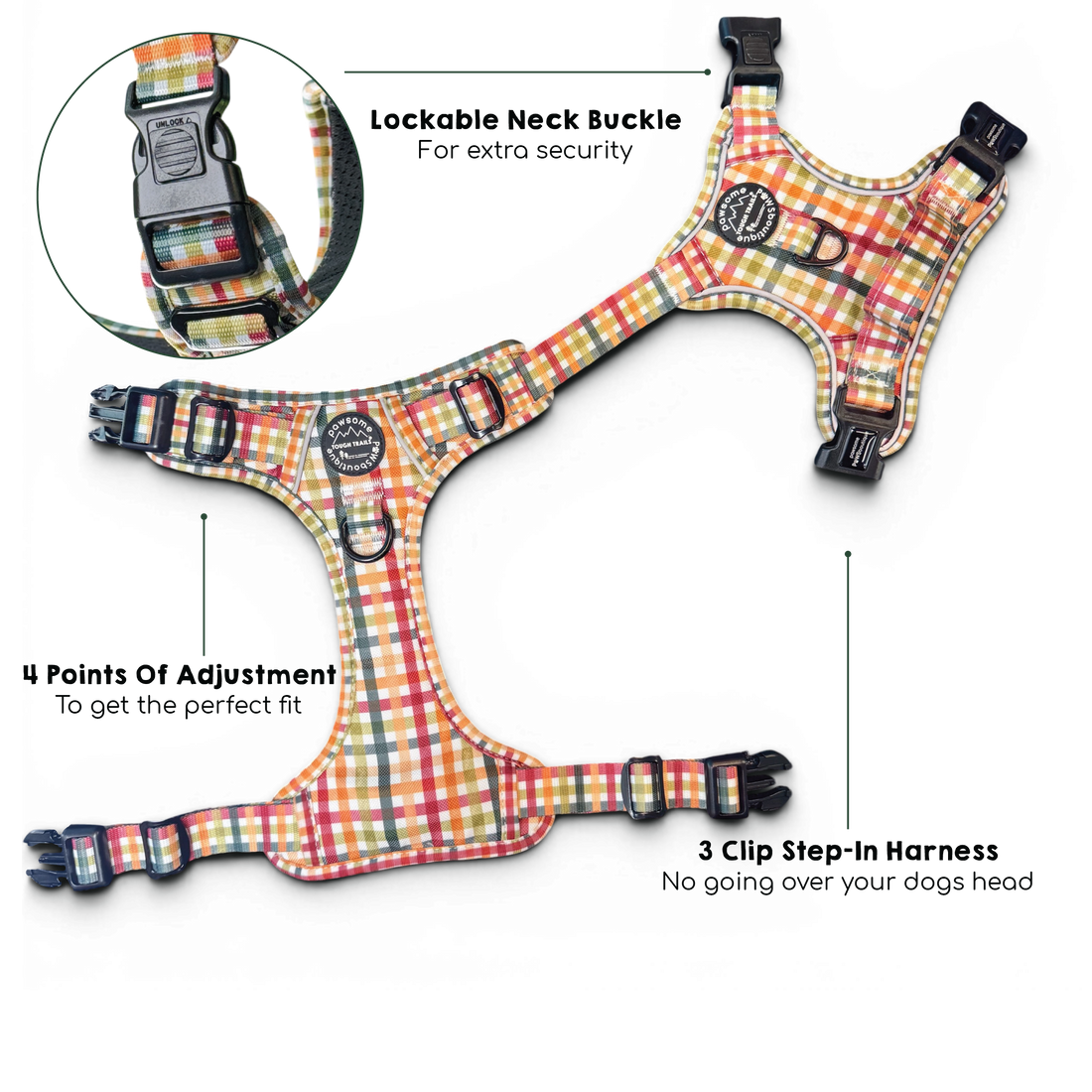 Tough Trails™ Harness - Plaid Pup
