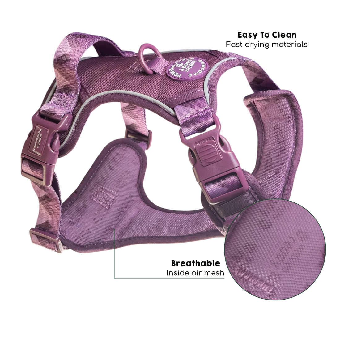 Tough Trails™ Harness - Walkies Ready® Plum