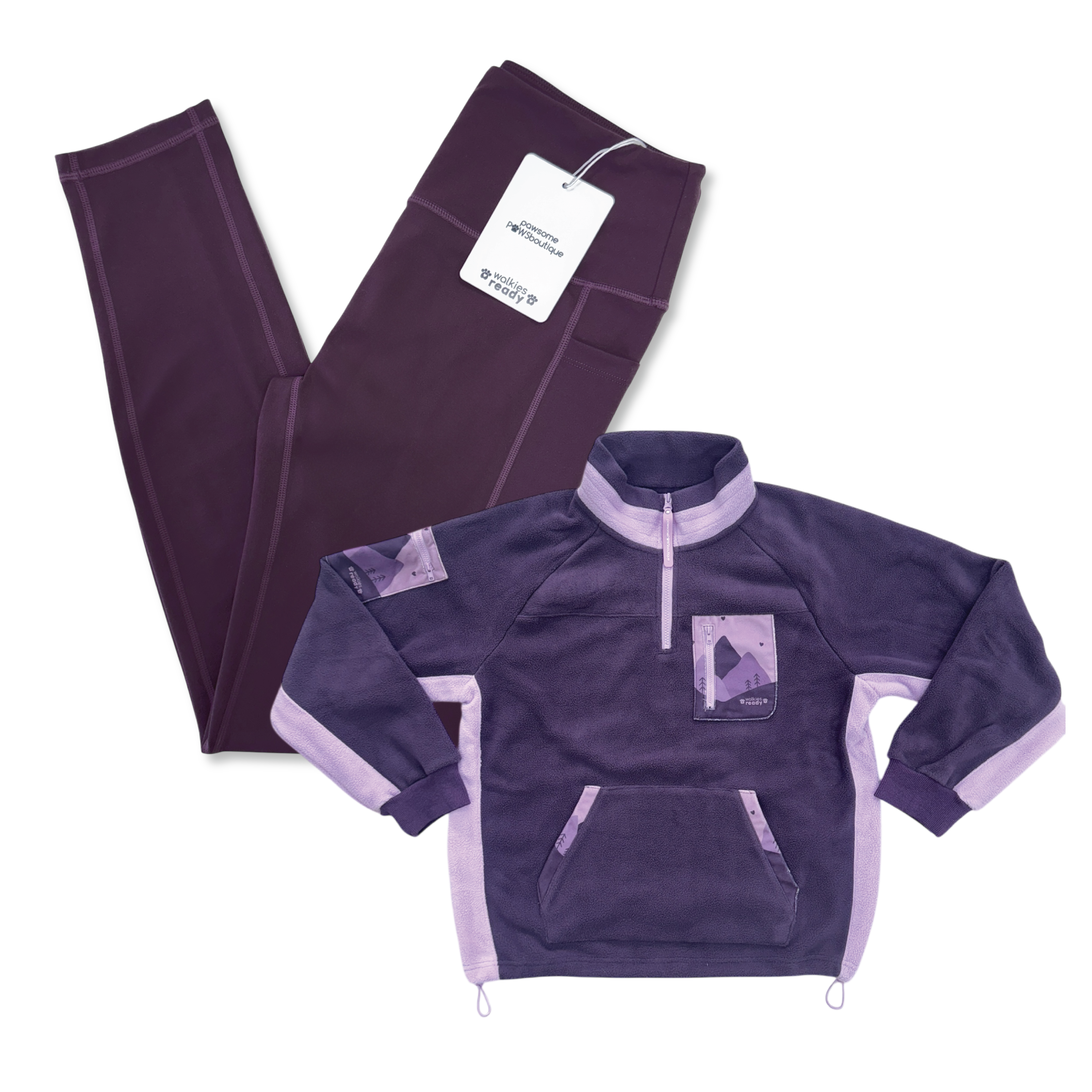 Plum Leggings & Purple/Lilac Fleece Bundle