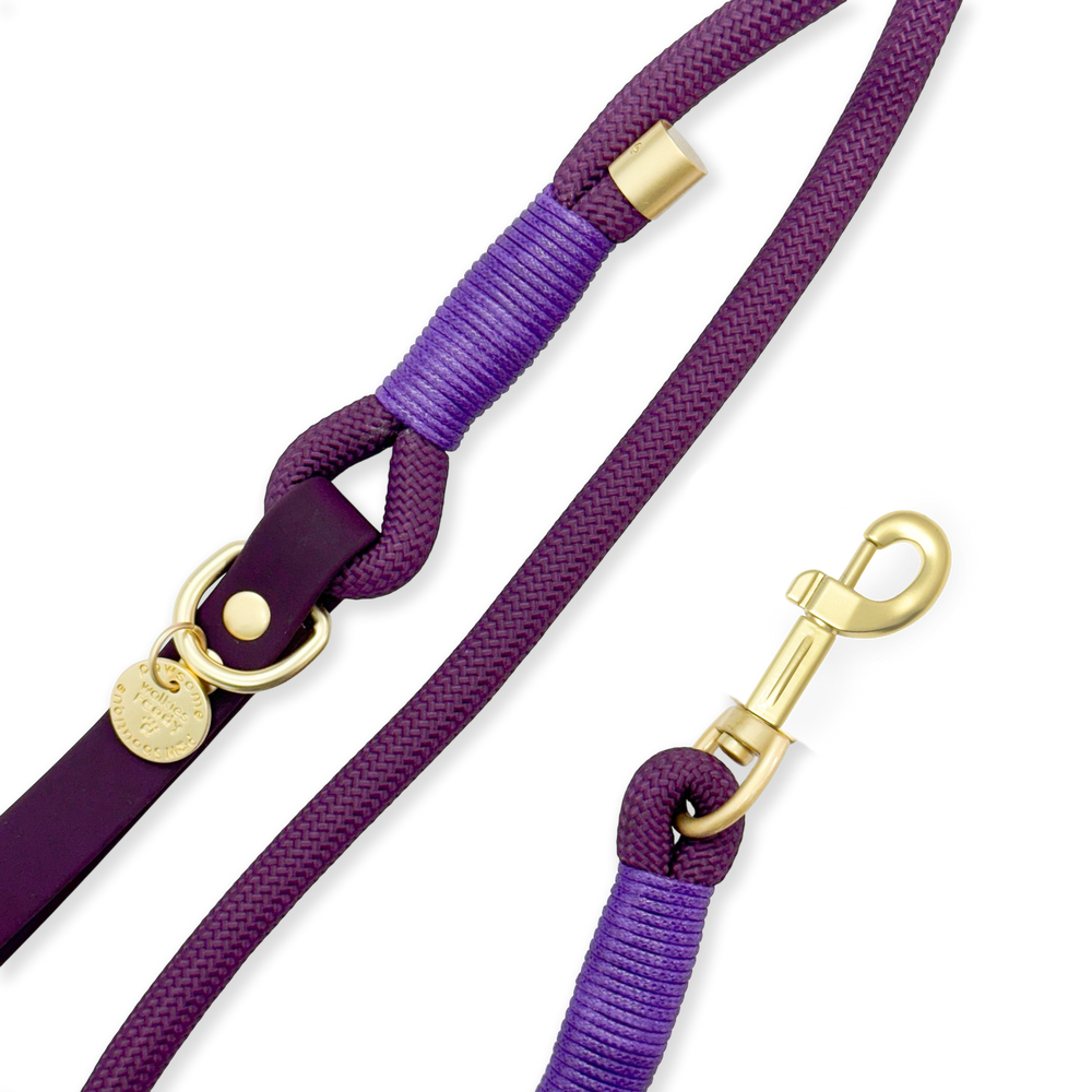 4ft Rope Lead - Walkies Ready® Plum (New clip)