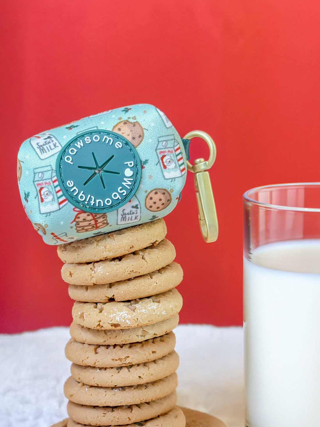 Poo Bag Holder - Milk & Cookies