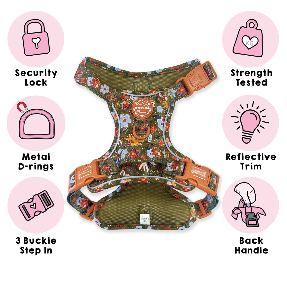 Tough Trails™ Harness - Rust & Bloom