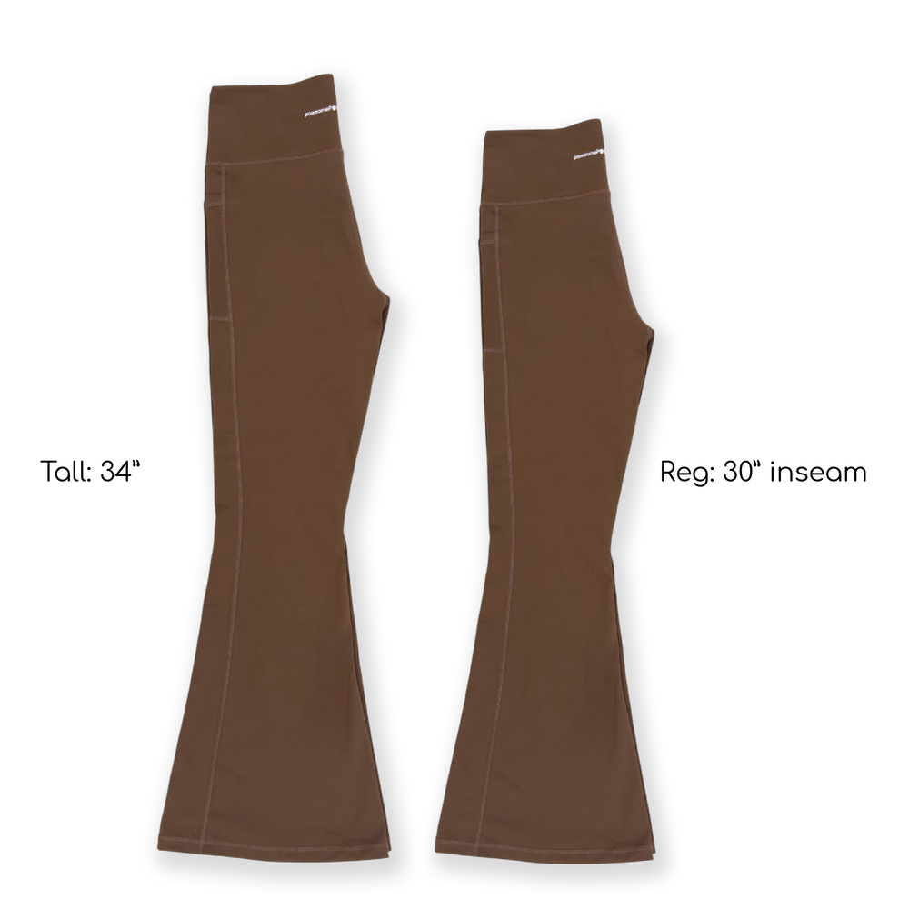Flared Leggings - Brown