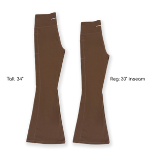 Flared Leggings - Brown