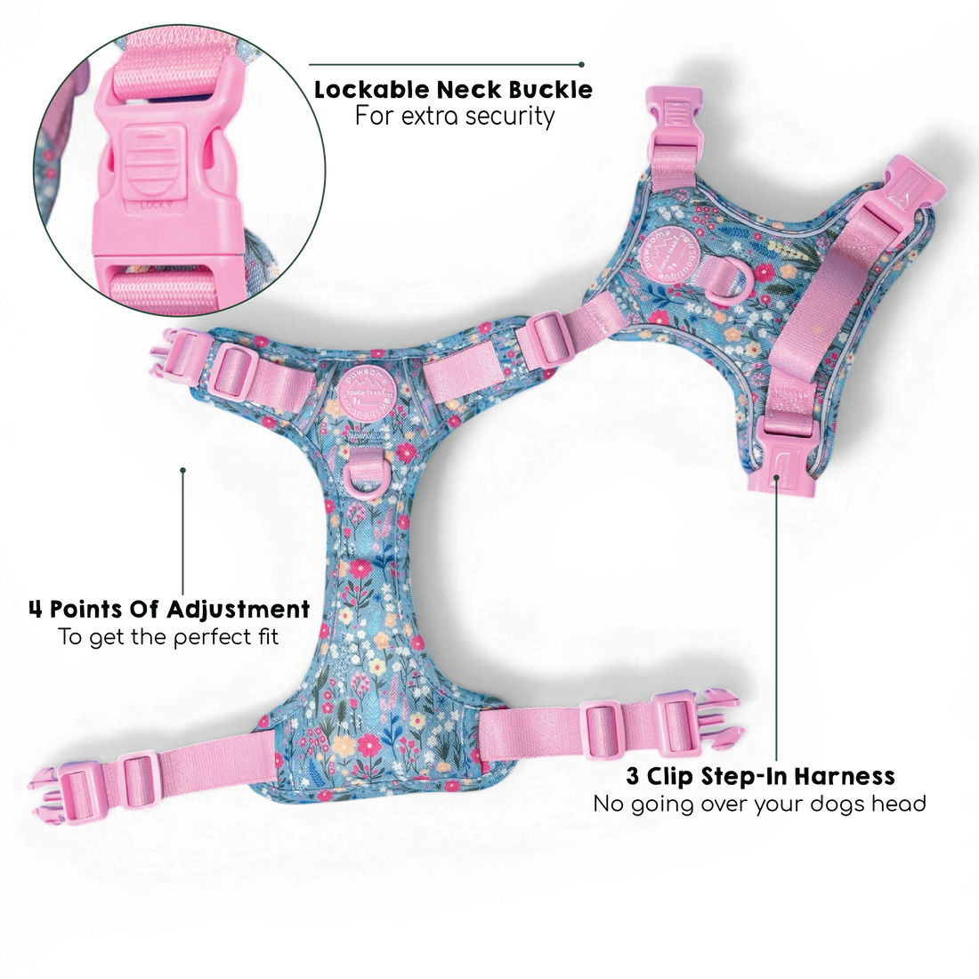 Tough Trails™ Harness -  Whimsical Wildflowers