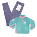 Indigo Ribbed Leggings & Whimsical Wildflower Fleece Bundle