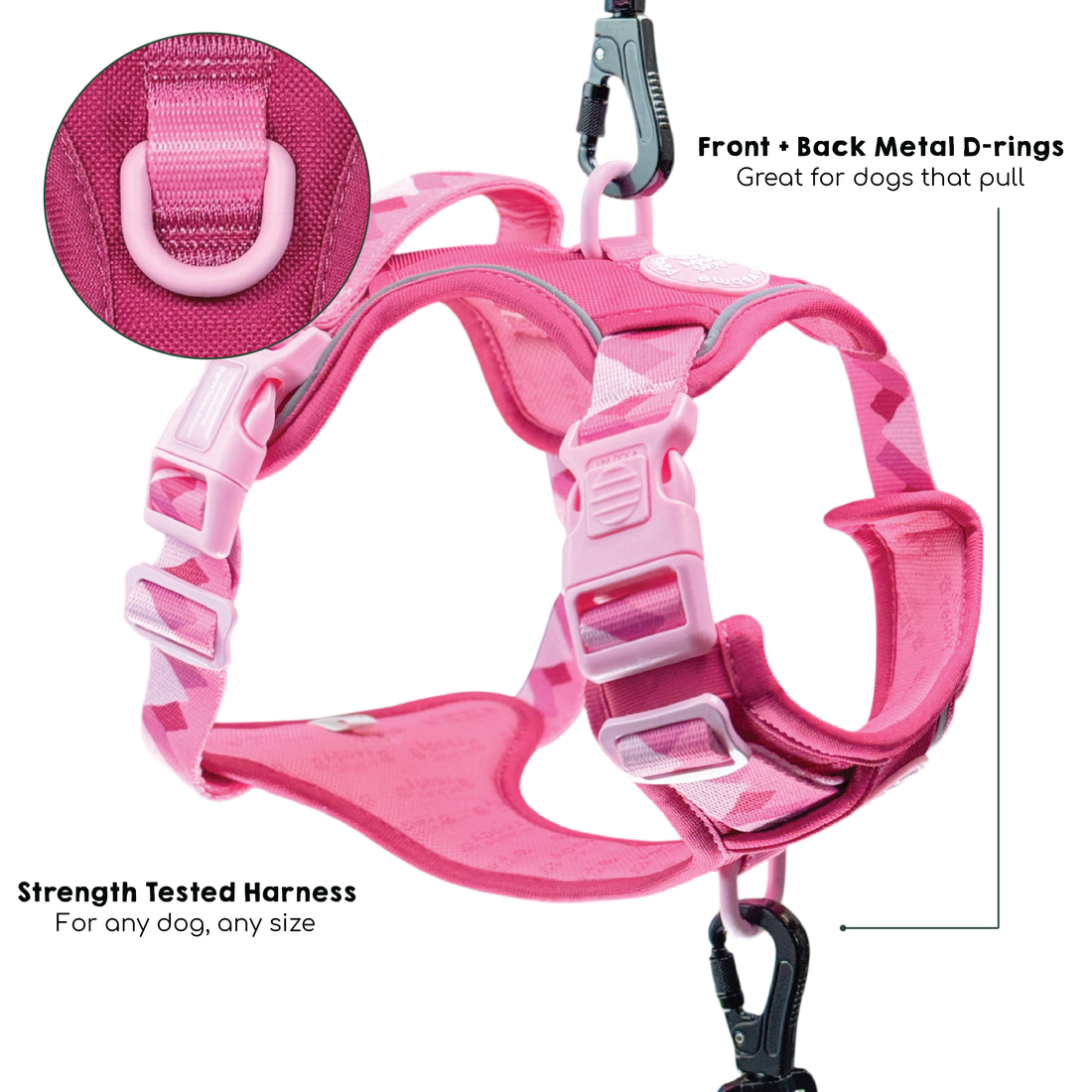 Tough Trails™ Harness - Walkies Ready® Raspberry Pink