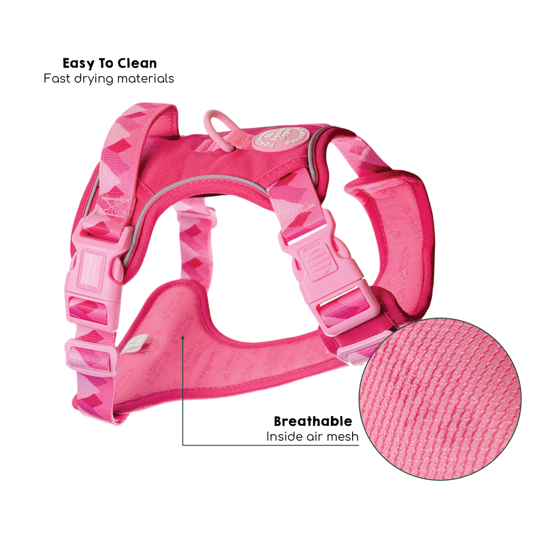 Tough Trails™ Harness - Walkies Ready® Raspberry Pink