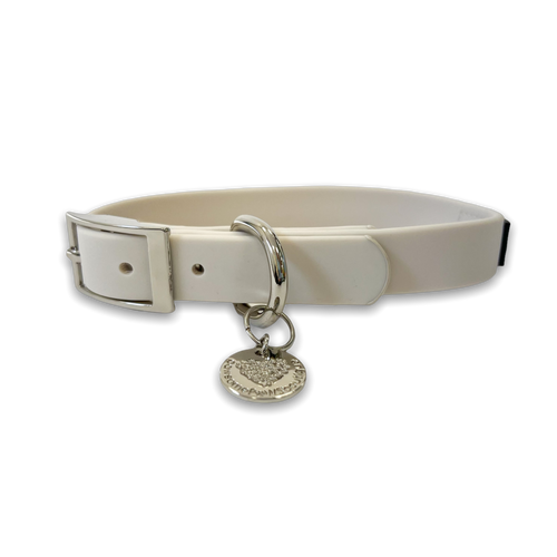 Waterproof Collar - Beige - Silver Hardware