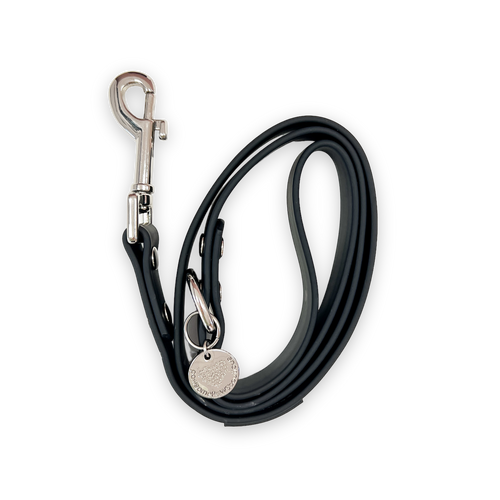 Waterproof Lead 3ft - Black - Silver Hardware